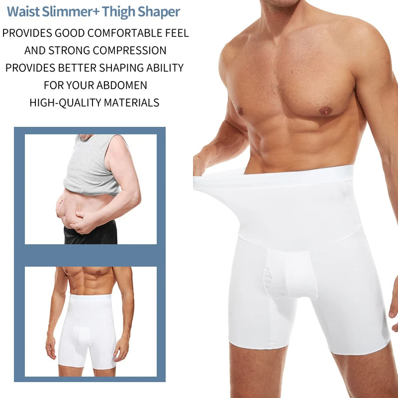 Homens Body Shaper Tummy Controle Shorts de Compressão Barriga