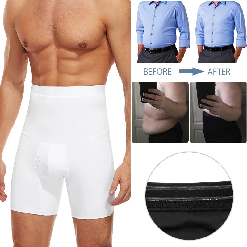 Homens Body Shaper Tummy Controle Shorts de Compressão Barriga