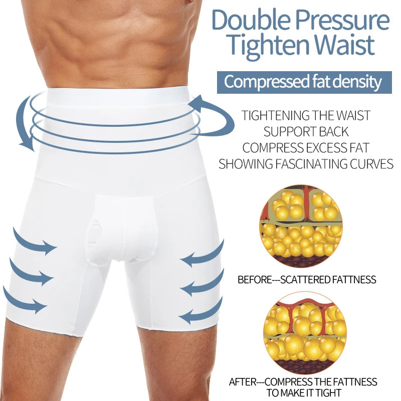 Homens Body Shaper Tummy Controle Shorts de Compressão Barriga