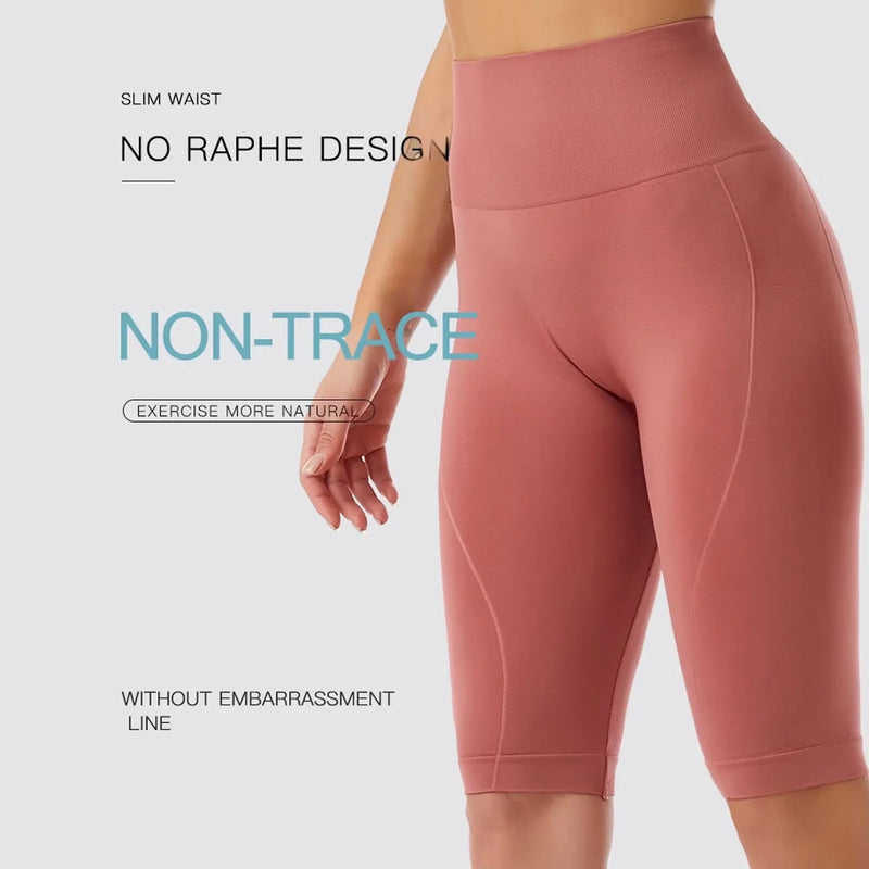 Shorts esportivos de cintura alta para mulheres